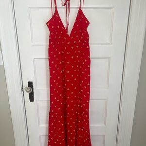 Red Sleeveless Maxi Dress